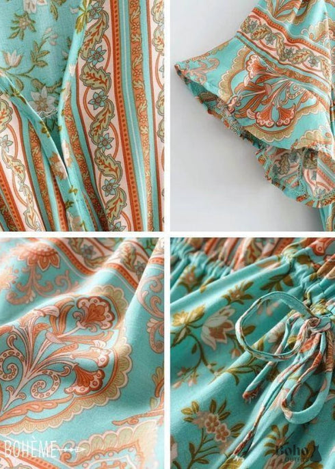 V-Neck Floral Boho Maxi Dress Catalina