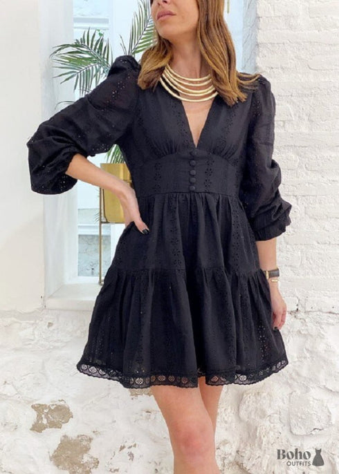 Vestido mini con cuello en V Lennon