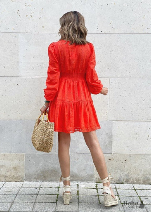 Vestido mini con cuello en V Lennon