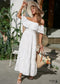 White Boho Off Shoulder Maxi Dress Tonna