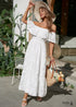 White Boho Off Shoulder Maxi Dress Tonna