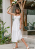 White Boho Summer Midi Dress Cailin