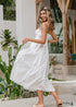 White Boho Summer Midi Dress Cailin