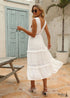 Vestido largo bohemio chic de encaje blanco estilo princesa