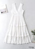Vestido largo bohemio chic de encaje blanco estilo princesa