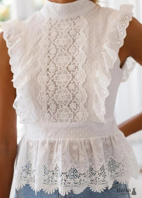 White Lace Bohomian Tunic Luna