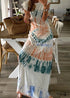 White Tie Dye Boho Maxi Dress Noelle