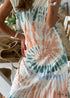 White Tie Dye Boho Maxi Dress Noelle