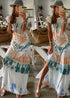 White Tie Dye Boho Maxi Dress Noelle
