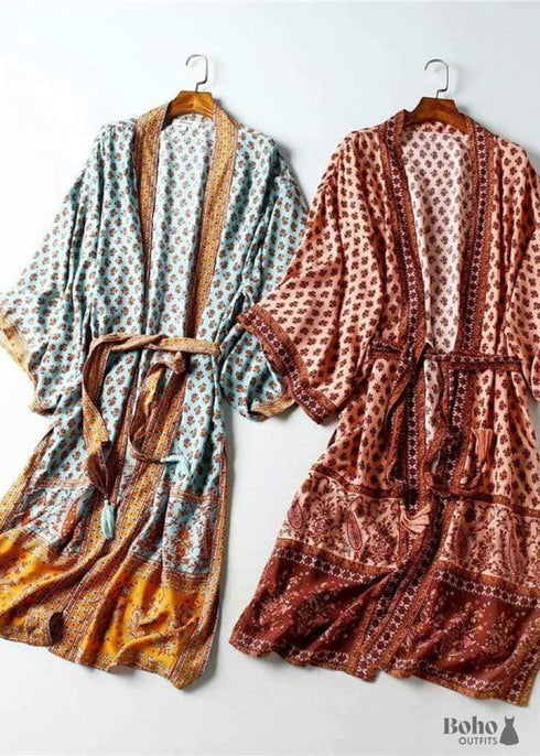 Women's Chic Brodie Belted Boho Kimono - Rose Dress