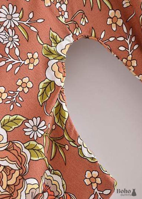 Women's Chic Caprexia Boho Kimono - Brown Dress