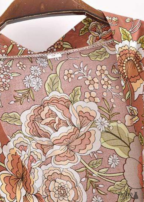 Women's Chic Caprexia Boho Kimono - Brown Dress