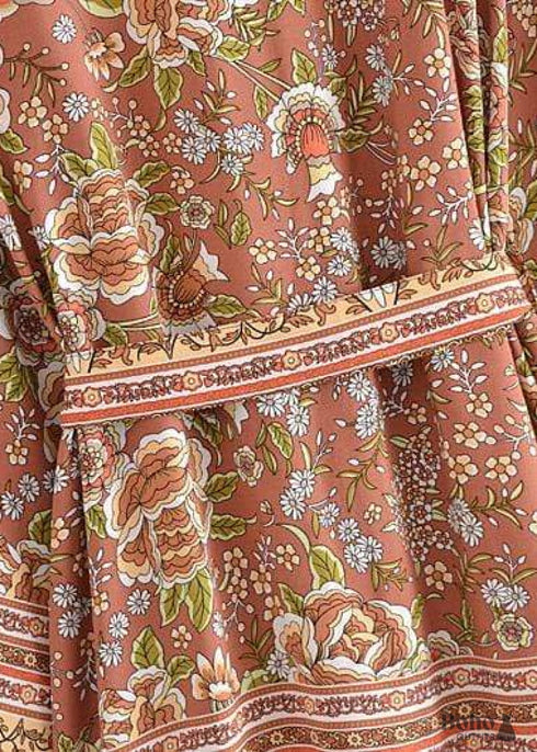 Women's Chic Caprexia Boho Kimono - Brown Dress