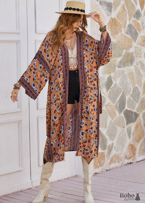 Women’s Chic Dusk Boho Kimono Dress