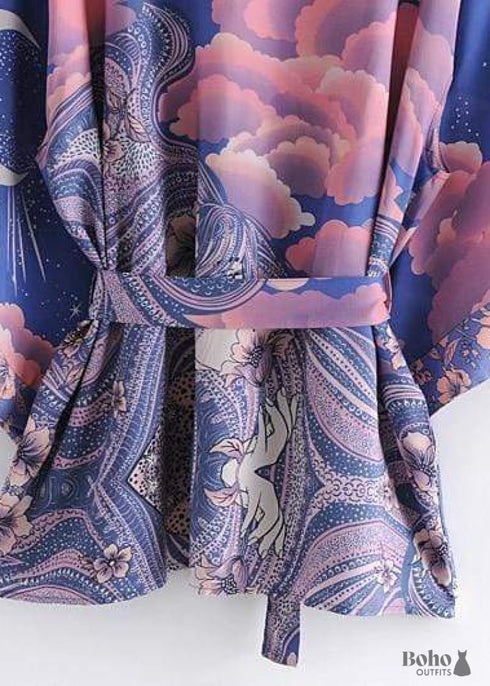 Women's Chic Galaxy Boho Kimono Dress