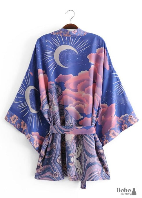 Women's Chic Galaxy Boho Kimono Dress