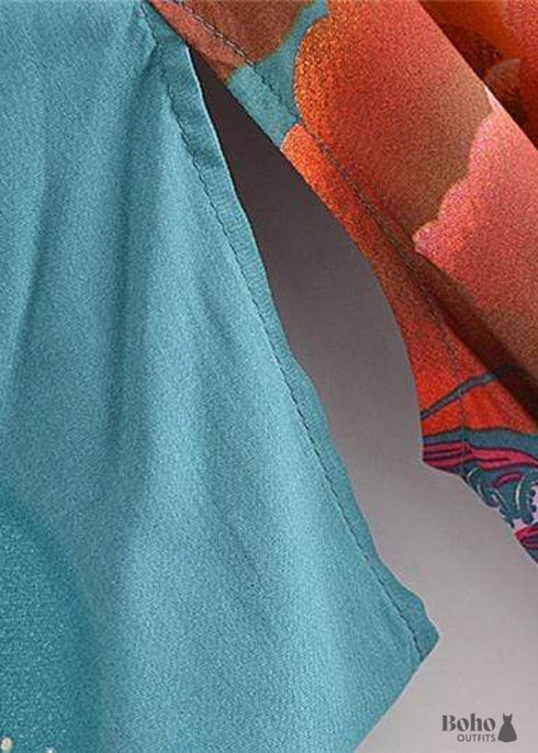 Women's Chic Galaxy Boho Kimono - Green Dress