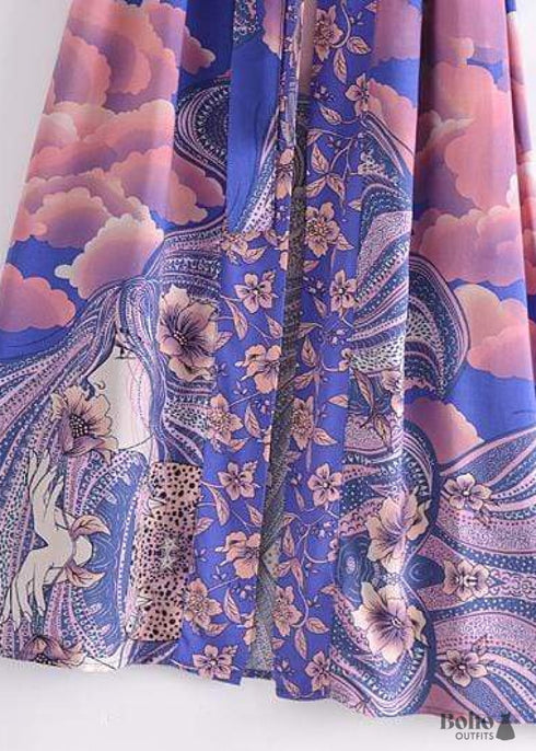 Women's Chic Galaxy Boho Kimono - Purple Dress