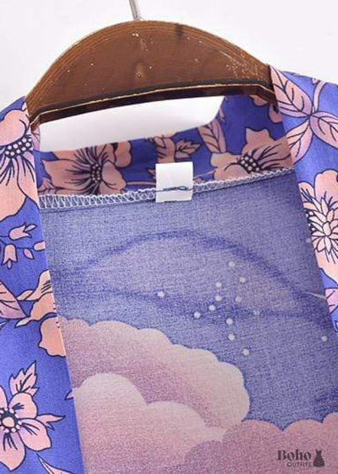 Women's Chic Galaxy Boho Kimono - Purple Dress