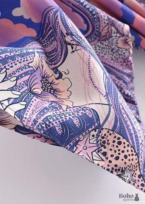 Women's Chic Galaxy Boho Kimono - Purple Dress
