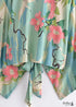 Women's Chic Green Floral Boho Kimono Dress