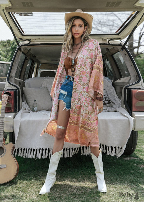 Women’s Chic Meadow Boho Kimono Dress