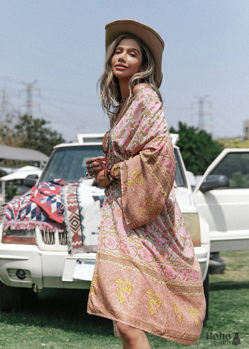 Women’s Chic Meadow Boho Kimono Dress