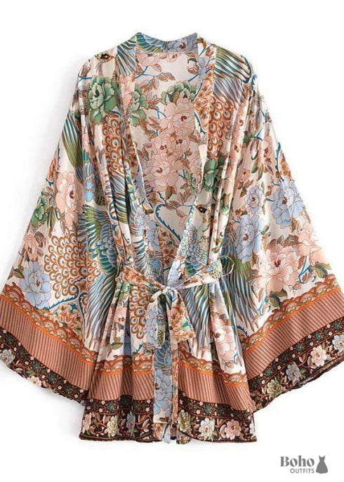 Women's Chic Mimosa Boho Kimono - Earth Dress