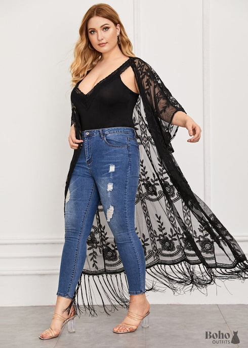 Women's Chic Plus Size Ailsa Boho Kimono Dress