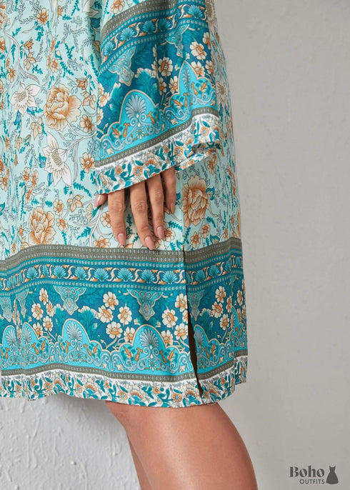 Vestido estilo kimono bohemio Aura de talla grande para mujer