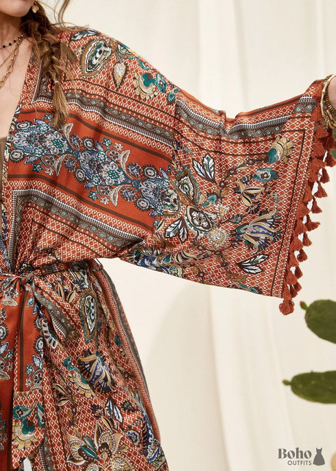 Women's Chic Plus Size Avenline Boho Kimono Dress