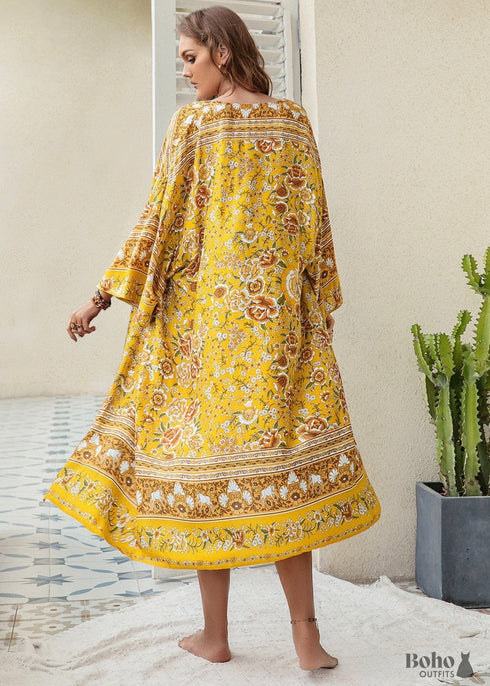 Women's Chic Plus Size Cosmo Boho Kimono Dress