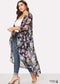 Women's Chic Plus Size Ebony Boho Kimono Dress