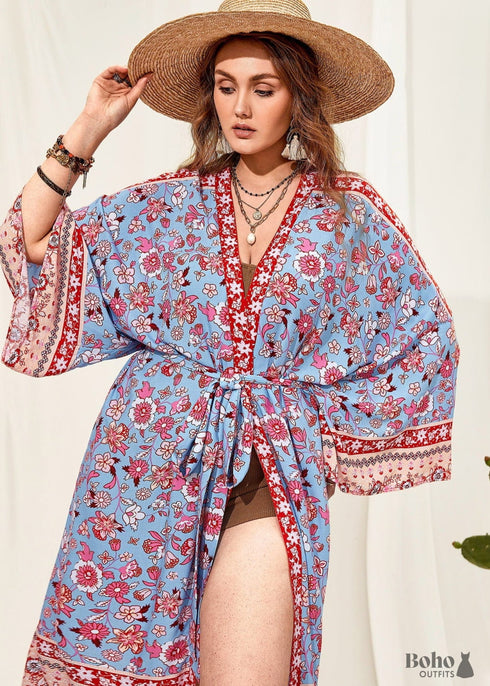 Women's Chic Plus Size Lolana Boho Kimono Dress