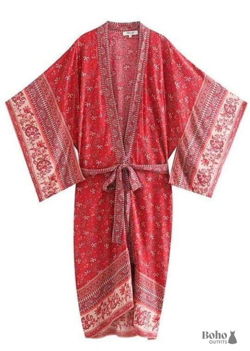 Women's Chic Sienna Boho Kimono - Red Dress