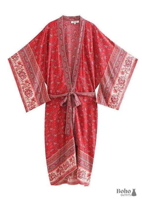 Women's Chic Sienna Boho Kimono - Red Dress