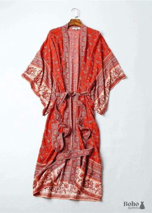 Women's Chic Sienna Boho Kimono - Red Dress
