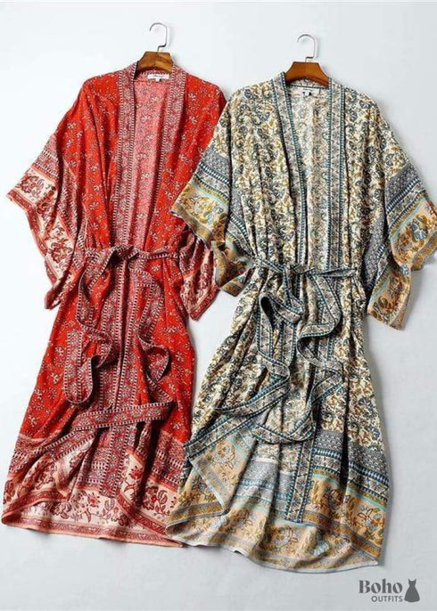 Women's Chic Sienna Boho Kimono - Red Dress