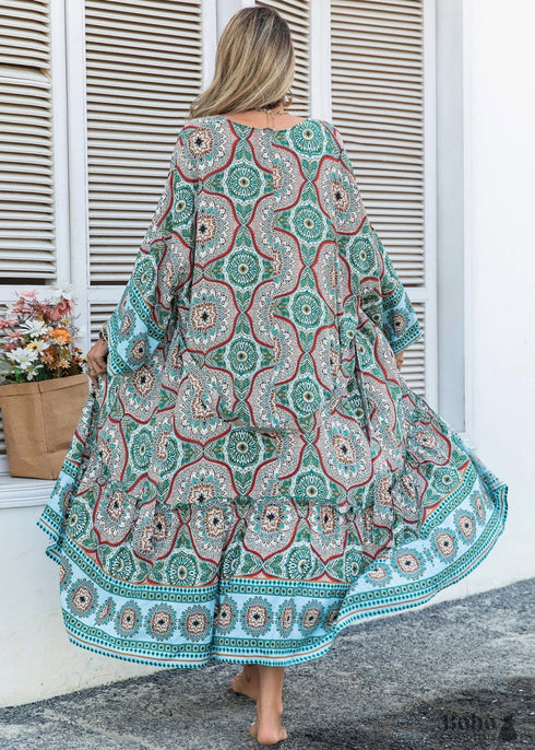 Kimono bohemio Utopia chic para mujer - Vestido verde