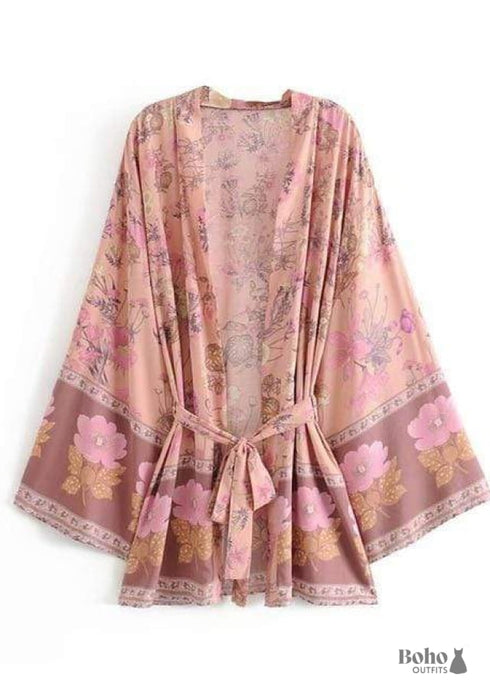 Women's Chic Violetta Boho Kimono - Pink Dress