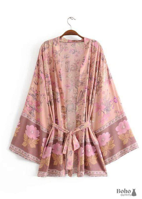 Women's Chic Violetta Boho Kimono - Pink Dress