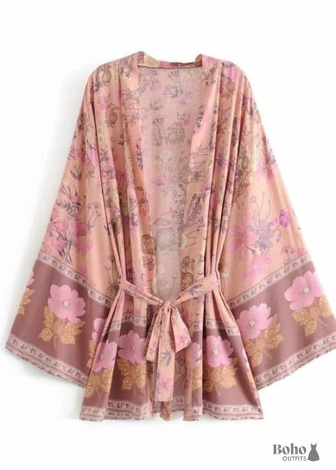 Women's Chic Violetta Boho Kimono - Pink Dress