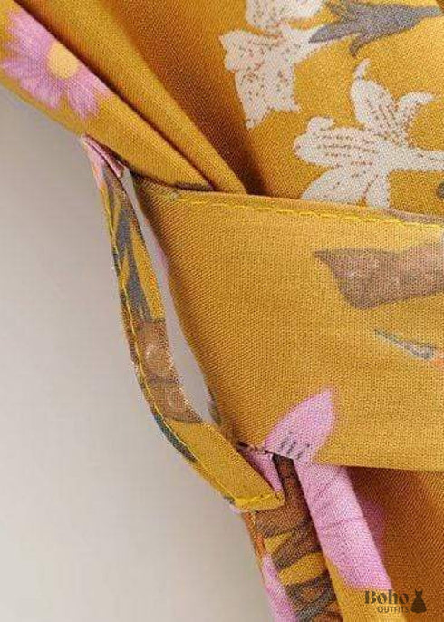 Women's Chic Violetta Boho Kimono - Yellow Dress