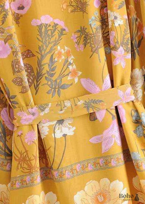 Women's Chic Violetta Boho Kimono - Yellow Dress