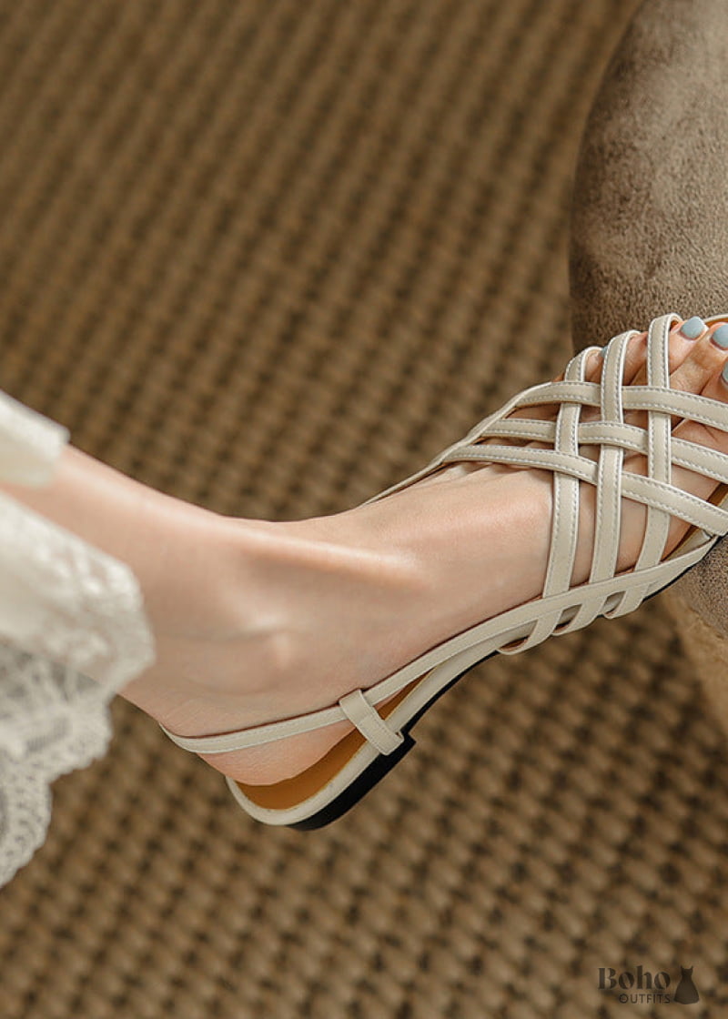 2024 Summer Braided Flat Retro Sandals - Boho Dress Official