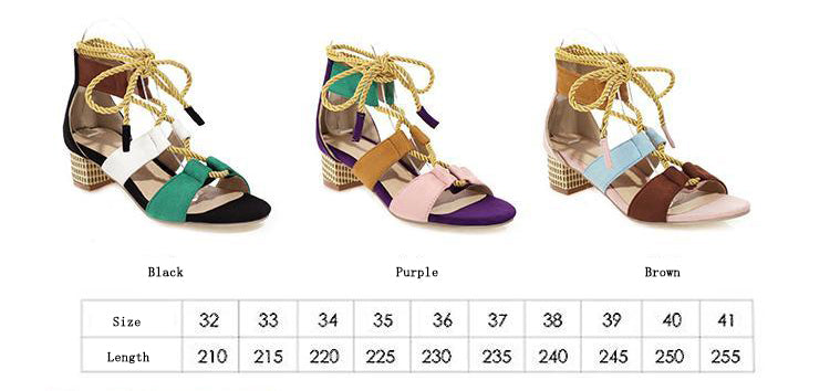 Bohemian Colorblock Strappy Sandals