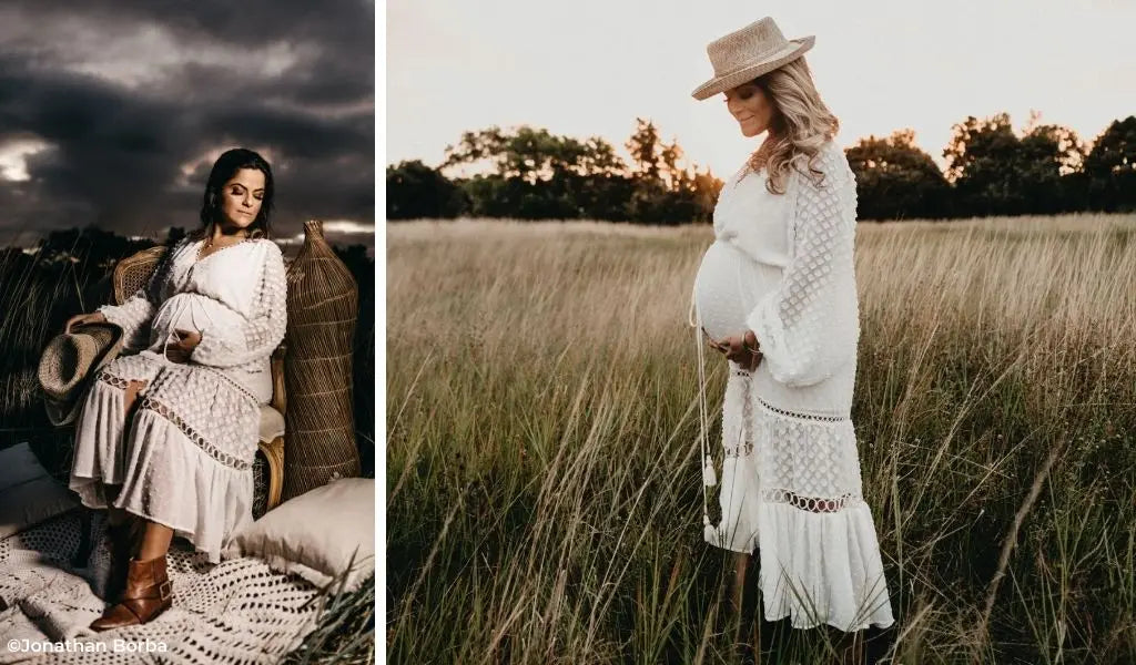Cómo prepararse para una sesión de fotos de maternidad bohemia