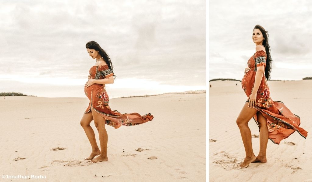 Cómo prepararse para una sesión de fotos de maternidad bohemia