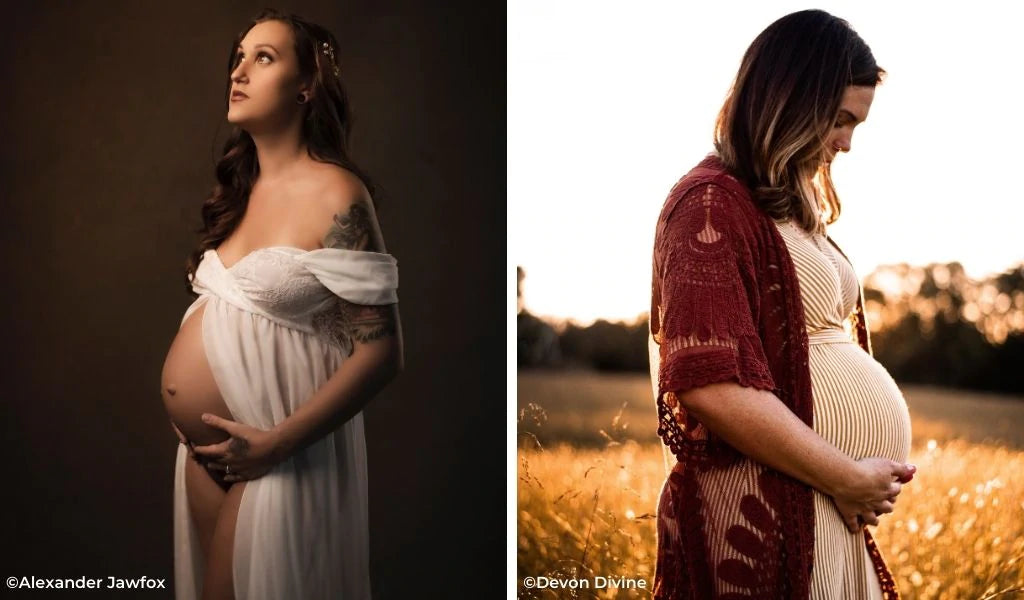 Cómo prepararse para una sesión de fotos de maternidad bohemia