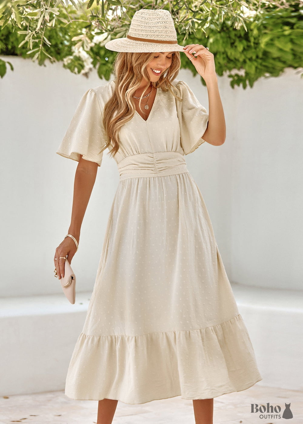 ◆Loulouseoul◆ Bohemian Halter Neck Rose Dress Ivory Halter Neck Dresses